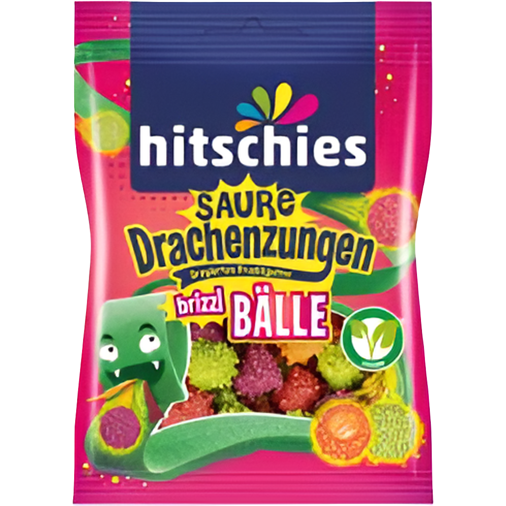 Hitschies Sour Dragon Tongues Brizzl Balls 100g