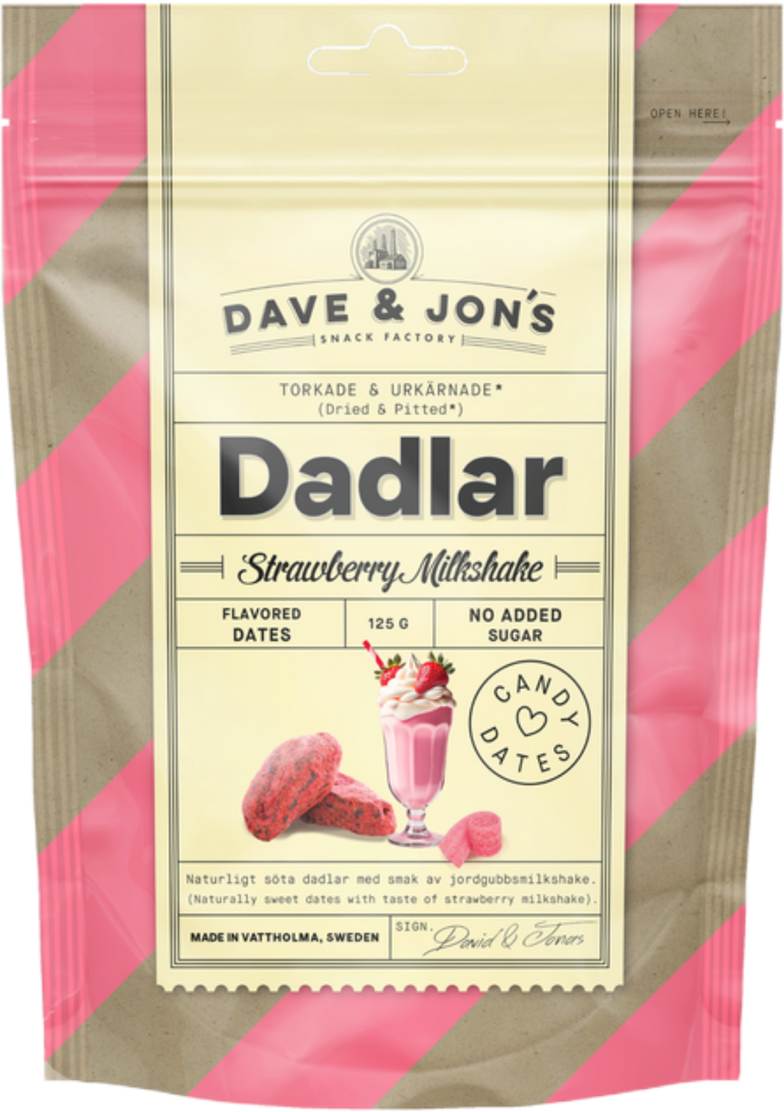 Dave & Jon's Candy Dates Strawberry Milkshake 125g