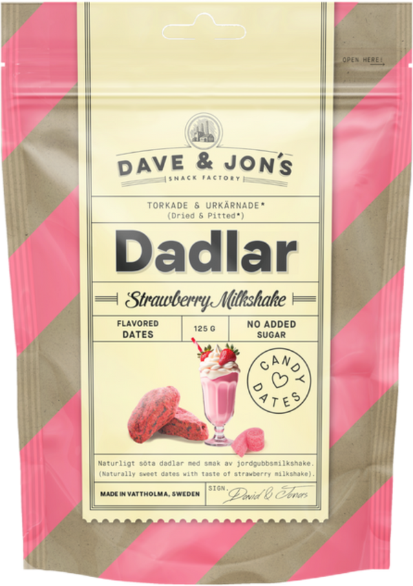 Dave & Jon's Candy Dates Strawberry Milkshake 125g