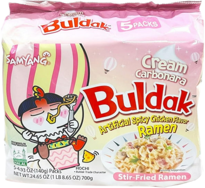 Buldak Cream Carbo Spicy Chicken Noodle 5 x 140g
