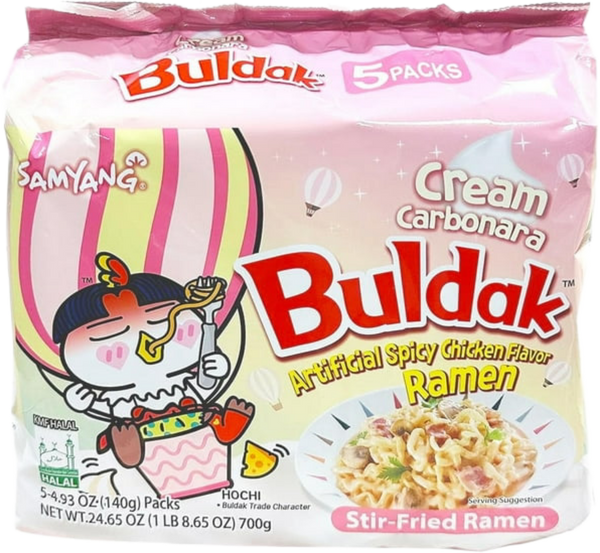 Buldak Cream Carbo Spicy Chicken Noodle 5 x 140g