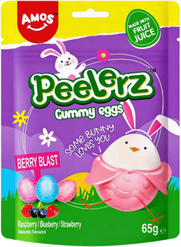 Amos Peelerz Gummy Eggs Easter 65g